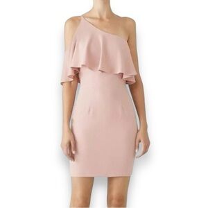 Dress The Population One Shoulder Mauve Pink Mini Dress - Large